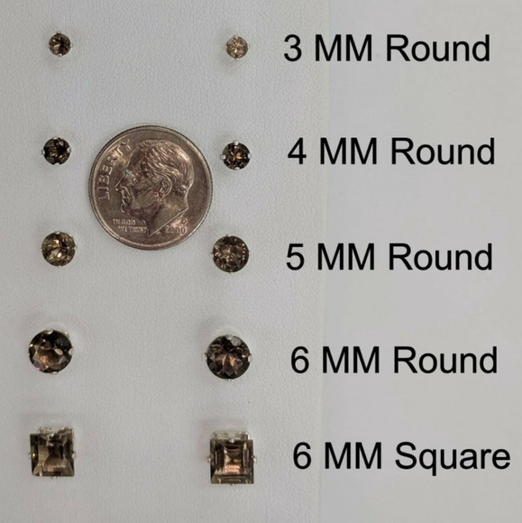 Natural Peridot Silver Stud Earrings 5 MM - Picture 5 of 8